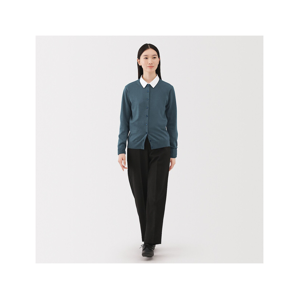 Kardigan cienki wełniany niebieski