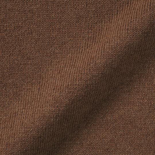 Sweter wełniany z dekoltem C camel