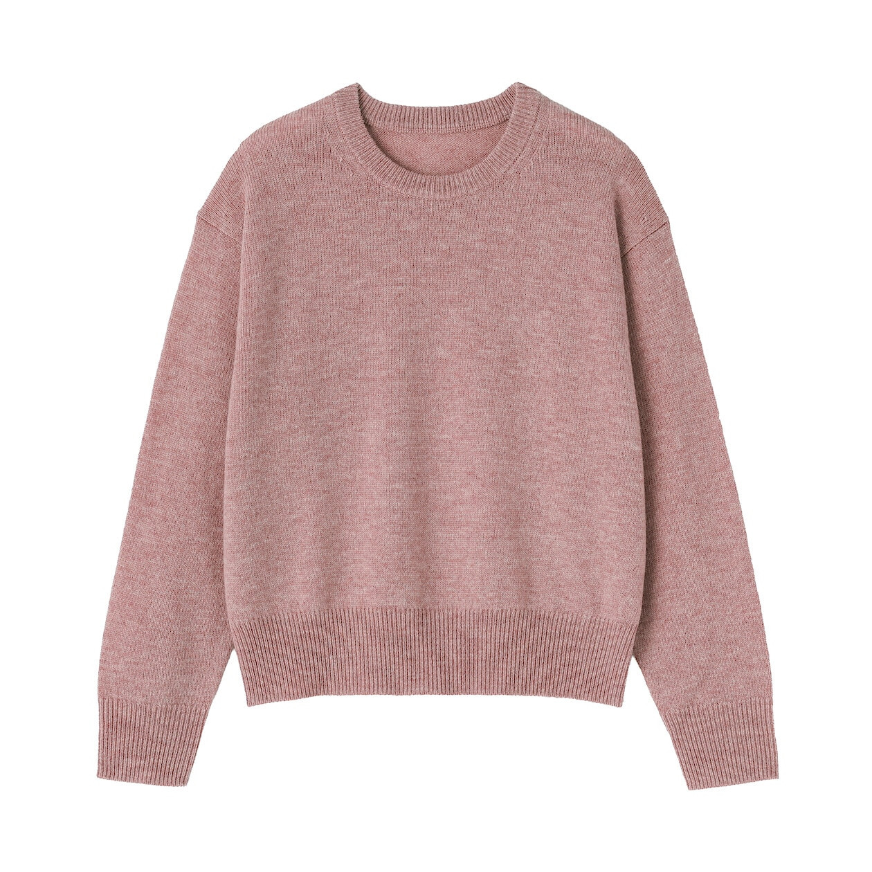 Sweter wełniany z dekoltem C różowy