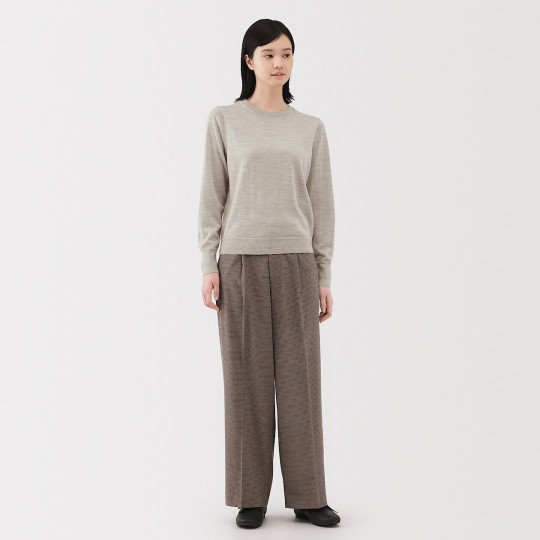 Sweter wełniany cienki beżowy