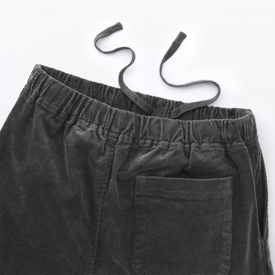 Spodnie sztruksowe easy fit szerokie szare