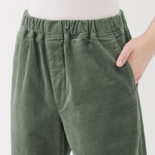 Spodnie sztruksowe easy fit szerokie różowe