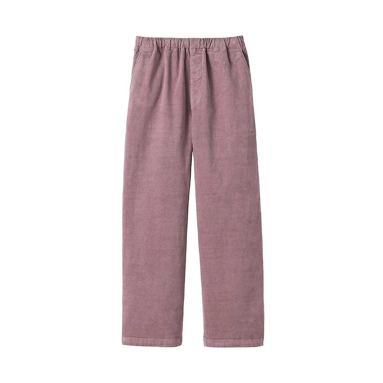 Spodnie sztruksowe easy fit szerokie różowe