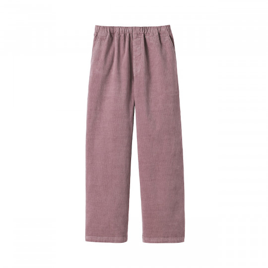 Spodnie sztruksowe easy fit szerokie różowe