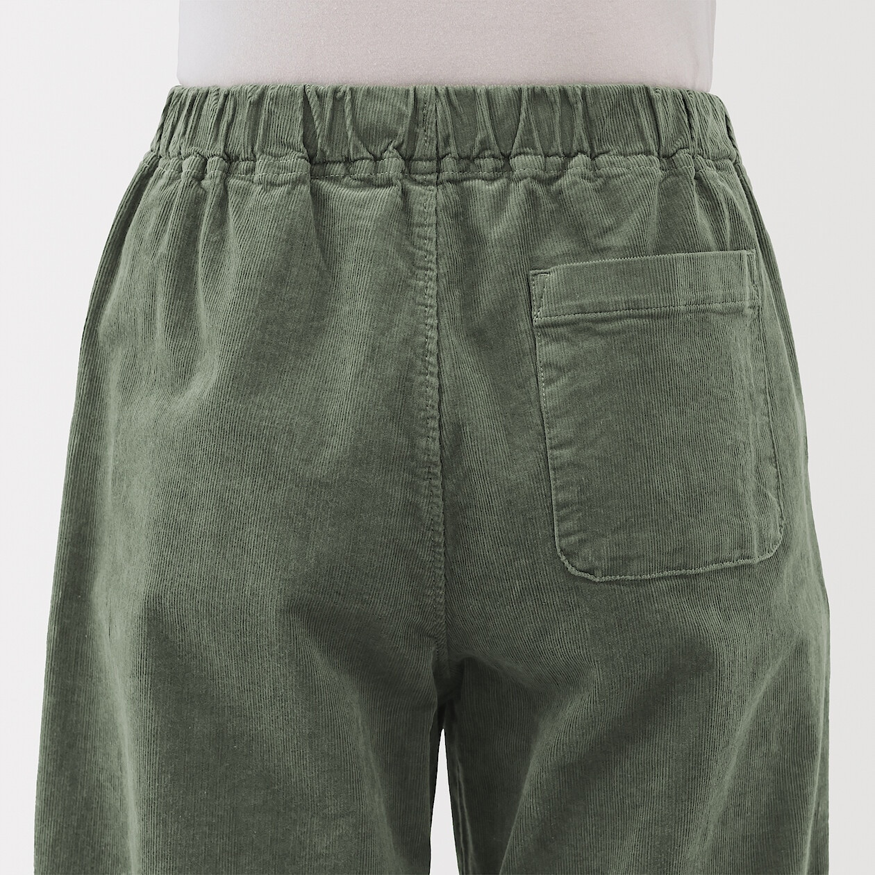 Spodnie sztruksowe easy fit szerokie zielone