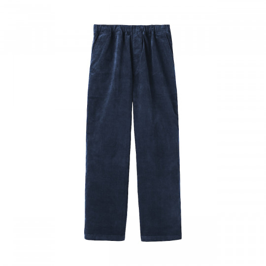 Spodnie sztruksowe easy fit szerokie granatowe