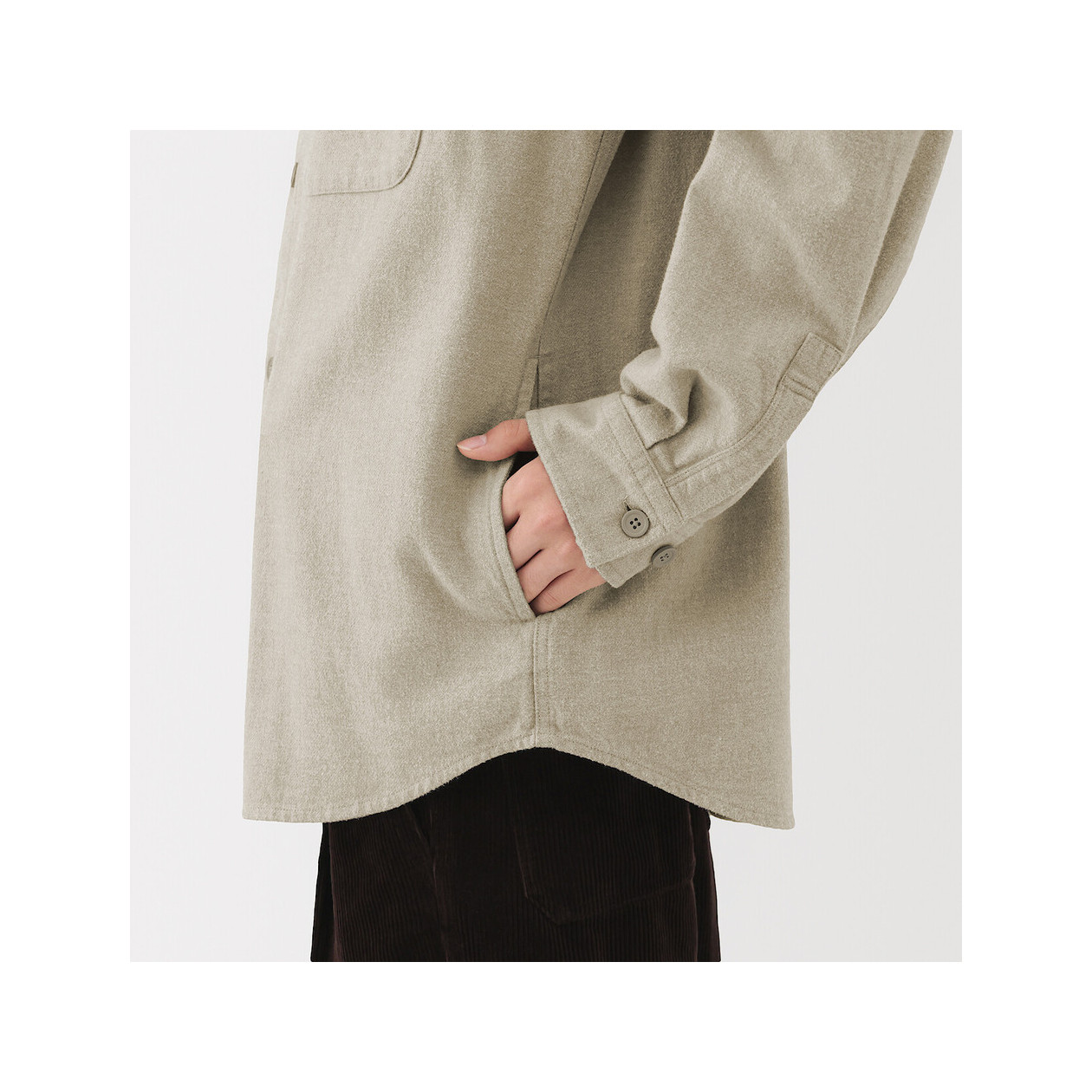 Kurtka koszulowa z czesanej flaneli szara