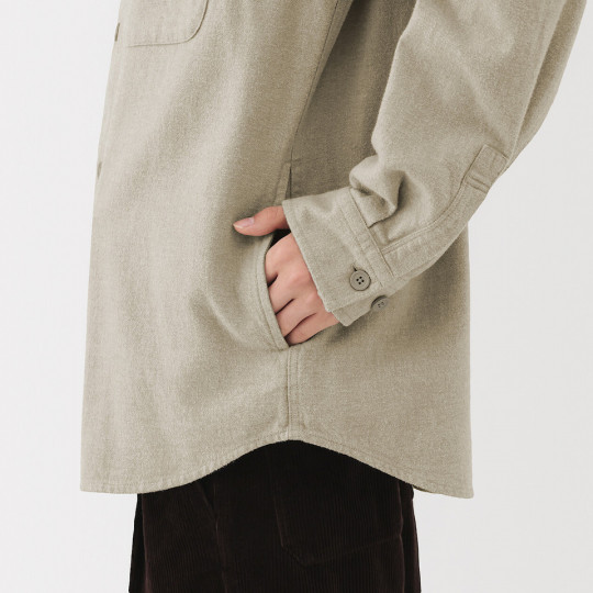 Kurtka koszulowa z czesanej flaneli szara