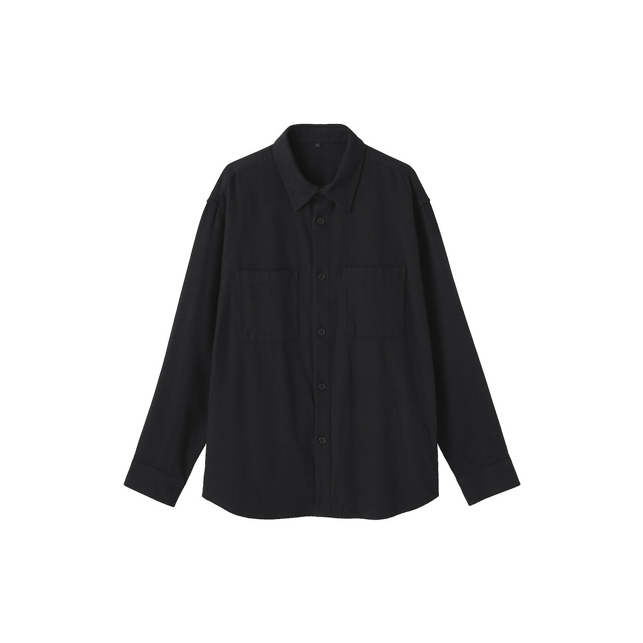 Kurtka koszulowa z czesanej flaneli czarna