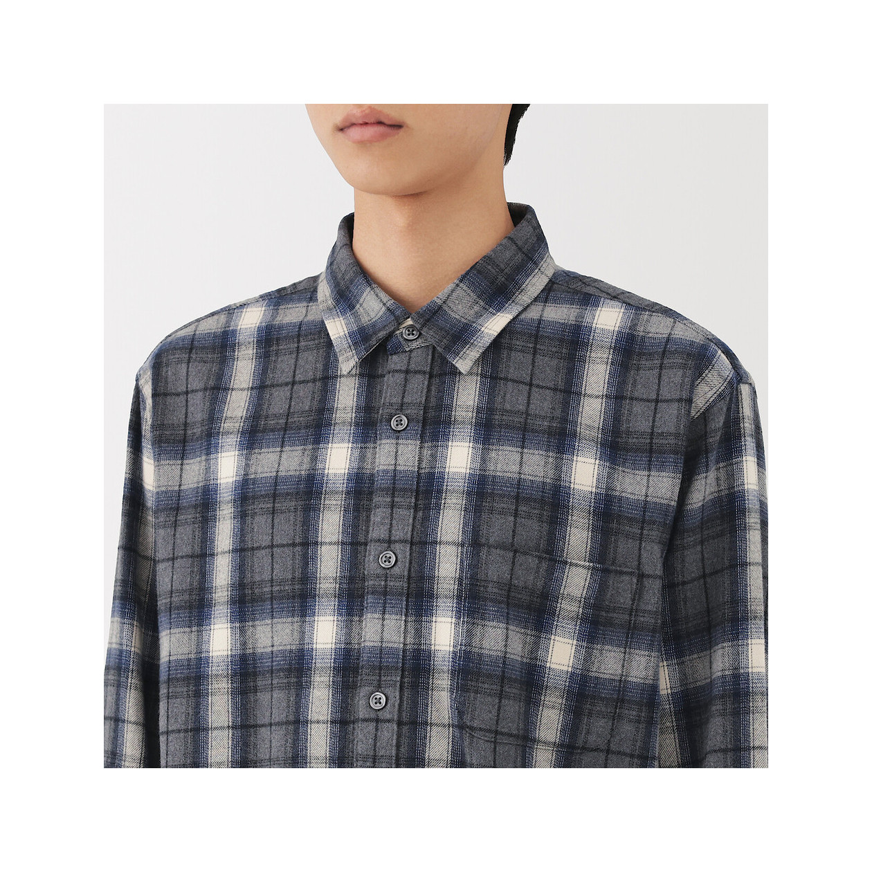 Koszula flanelowa w kratę granatowa