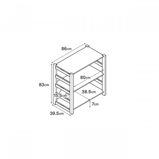 Regał sosnowy szeroki z 3 półkami