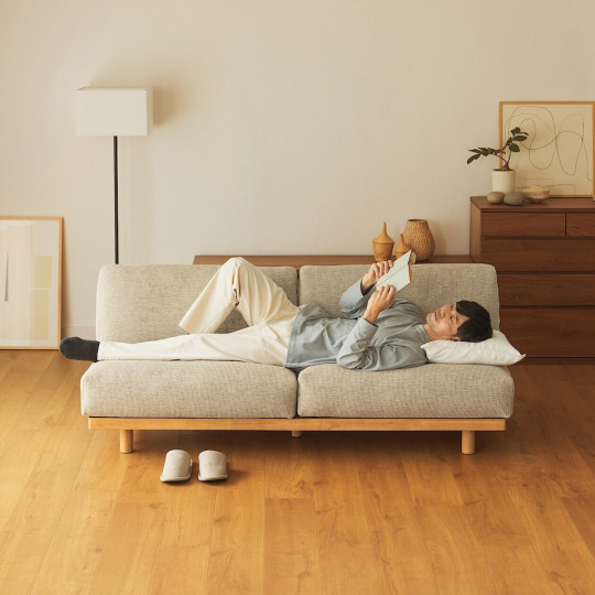 Sofa 3-osobowa z oparciem beżowa