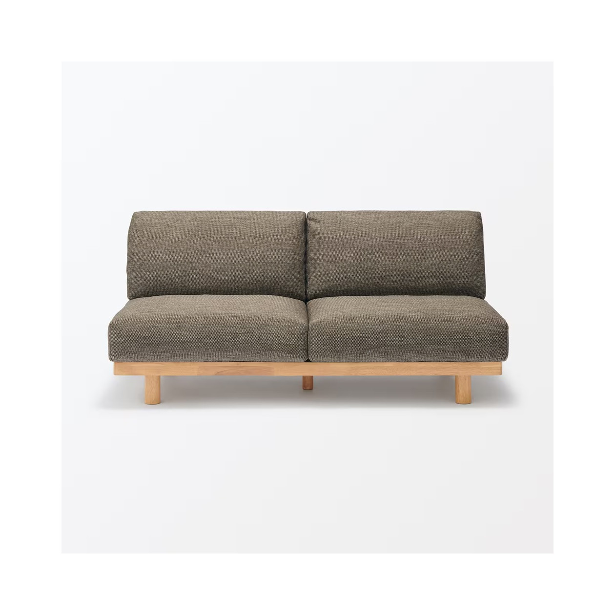 Sofa 2-osobowa z oparciem brązowa