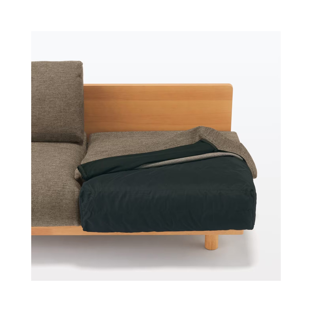 Sofa 2-osobowa z oparciem brązowa