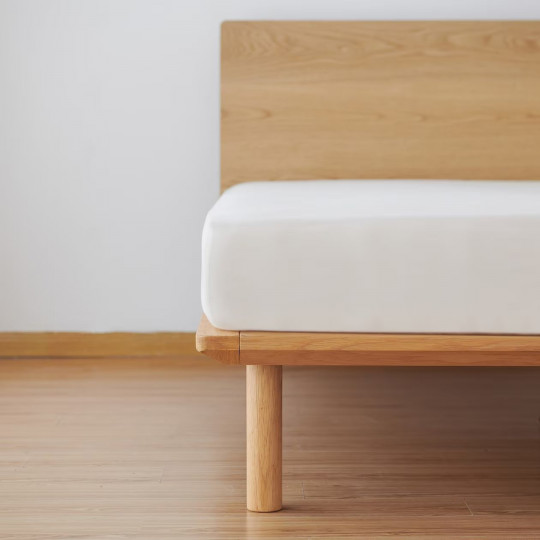 [Dostępny od ręki] Łóżko systemowe pojedyncze z wezgłowiem 103 x 202 cm dąb