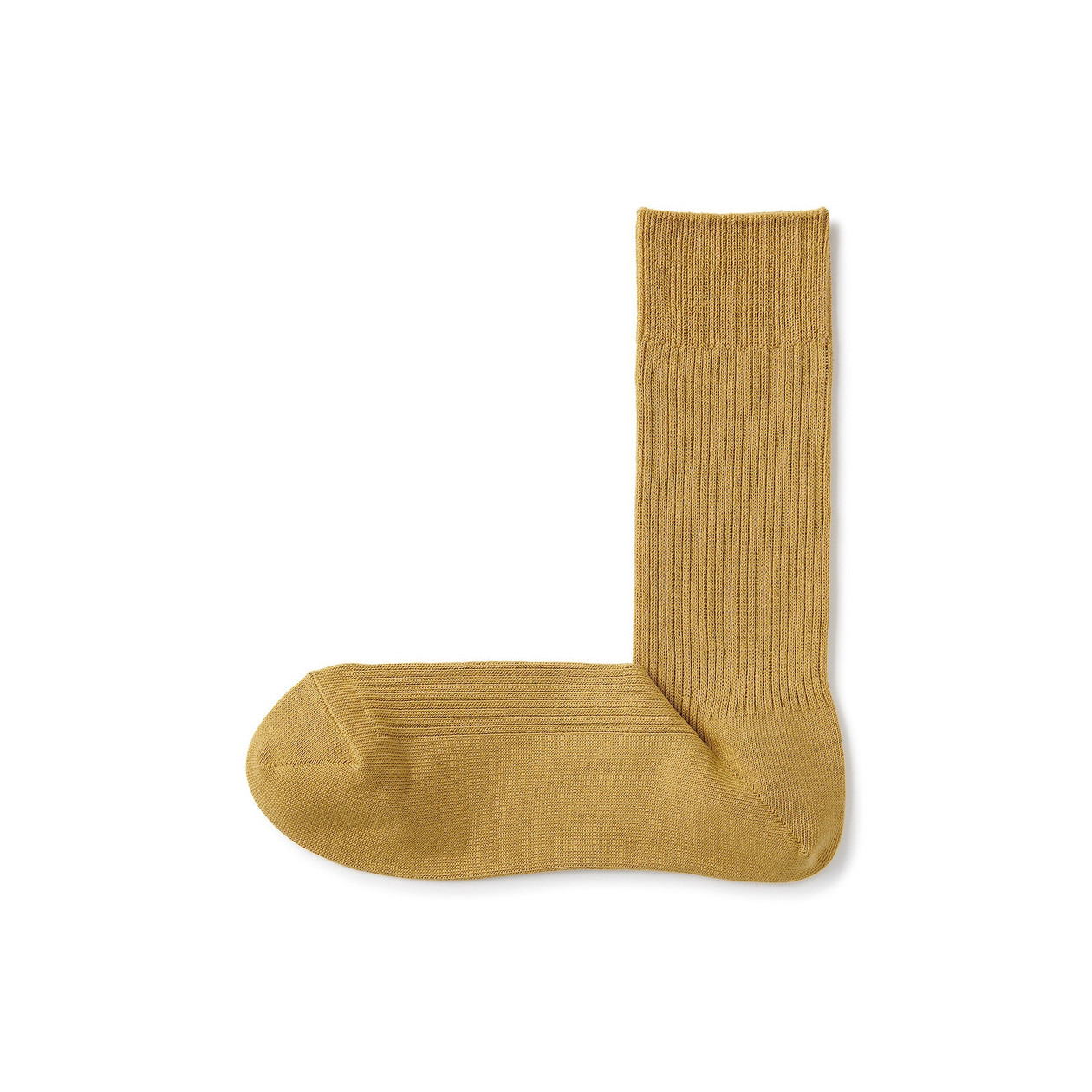 Skarpety wysokie prążkowane musztardowe
