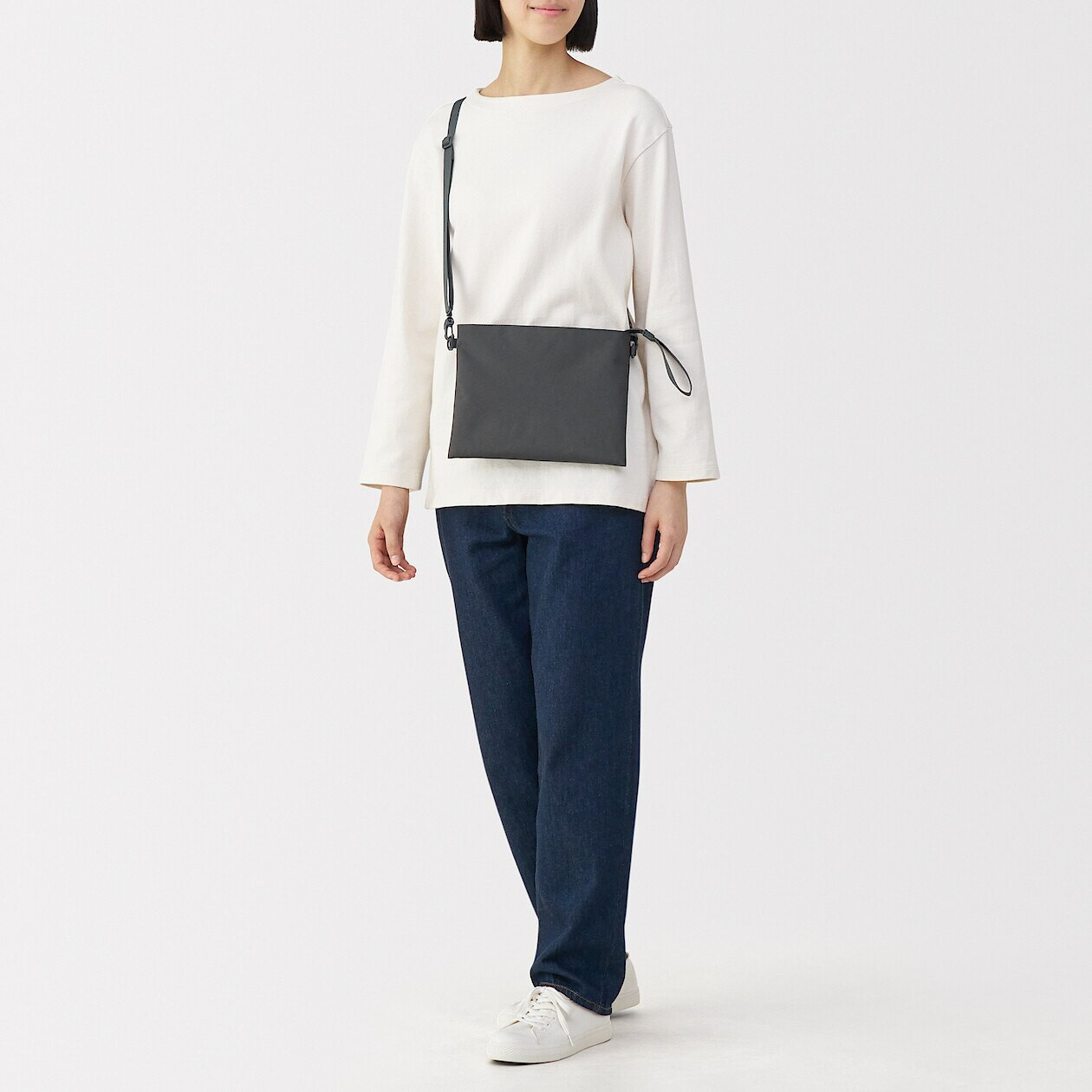 Torebka listonoszka mała grafitowa