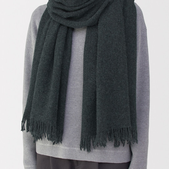 Szal wełniany grafitowy