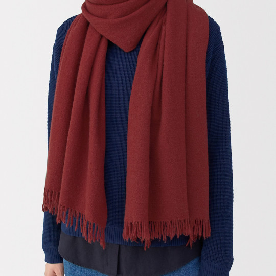 Szal wełniany czerwony