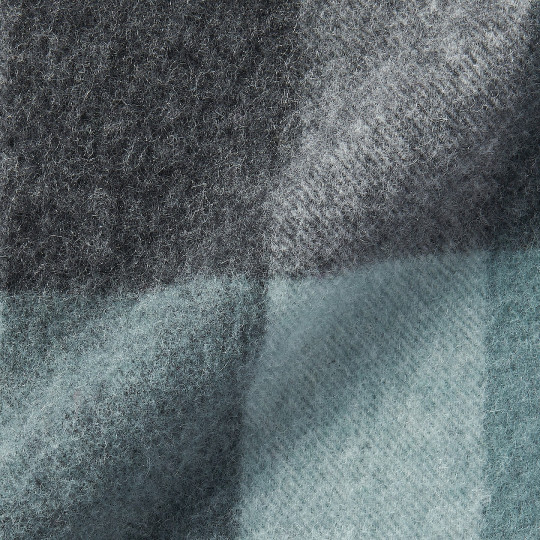 Szal wełniany w kratę szary