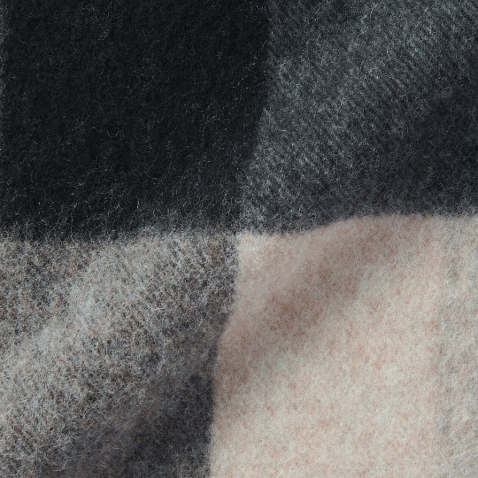 Szal wełniany w kratę grafitowy