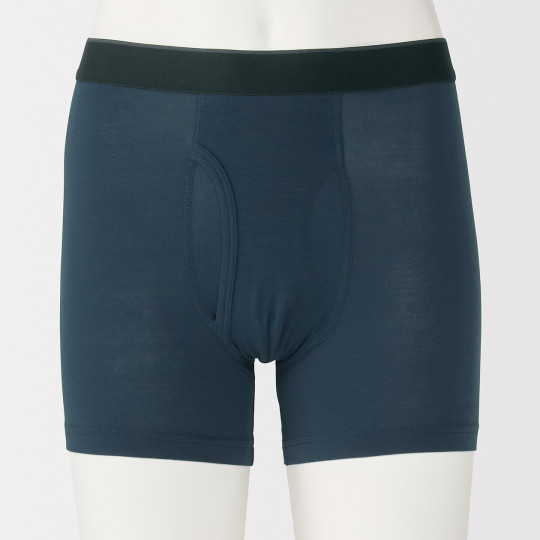 Bokserki z lyocellu długie granatowe