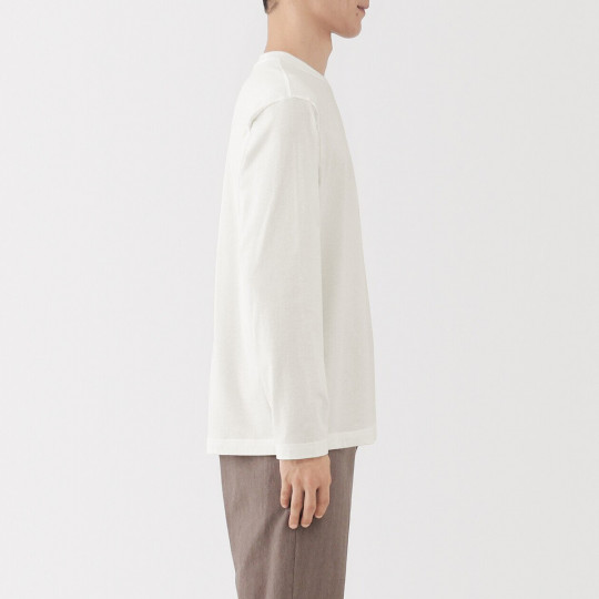 Koszulka z długim rękawem z bawełny czesanej biała