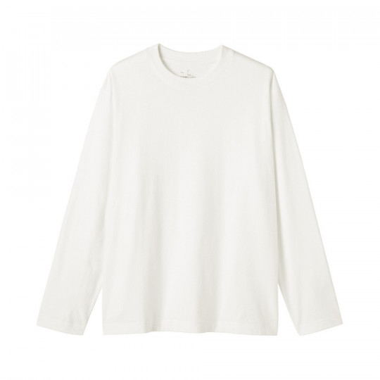 Koszulka z długim rękawem z bawełny czesanej biała