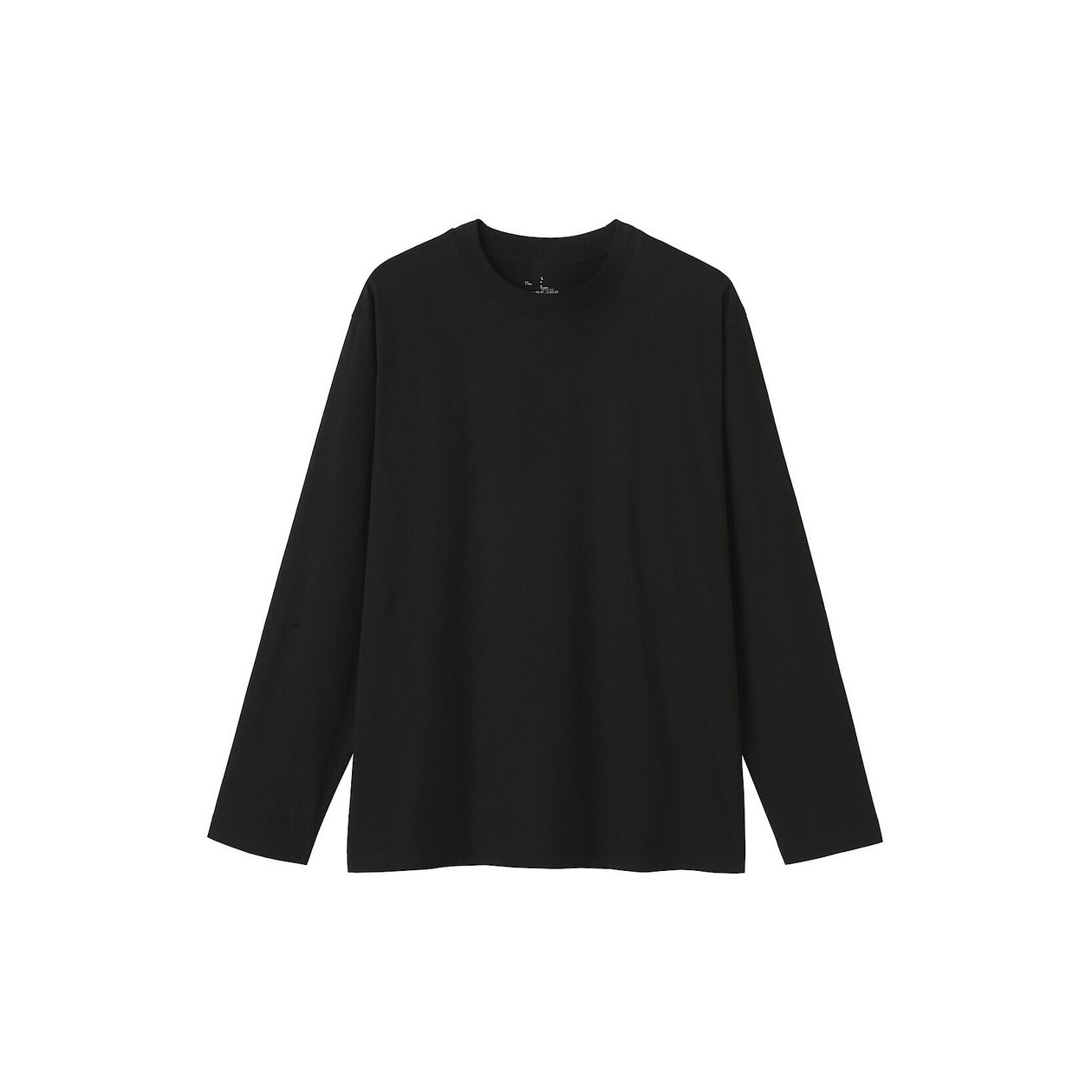 Koszulka z długim rękawem z bawełny czesanej czarna