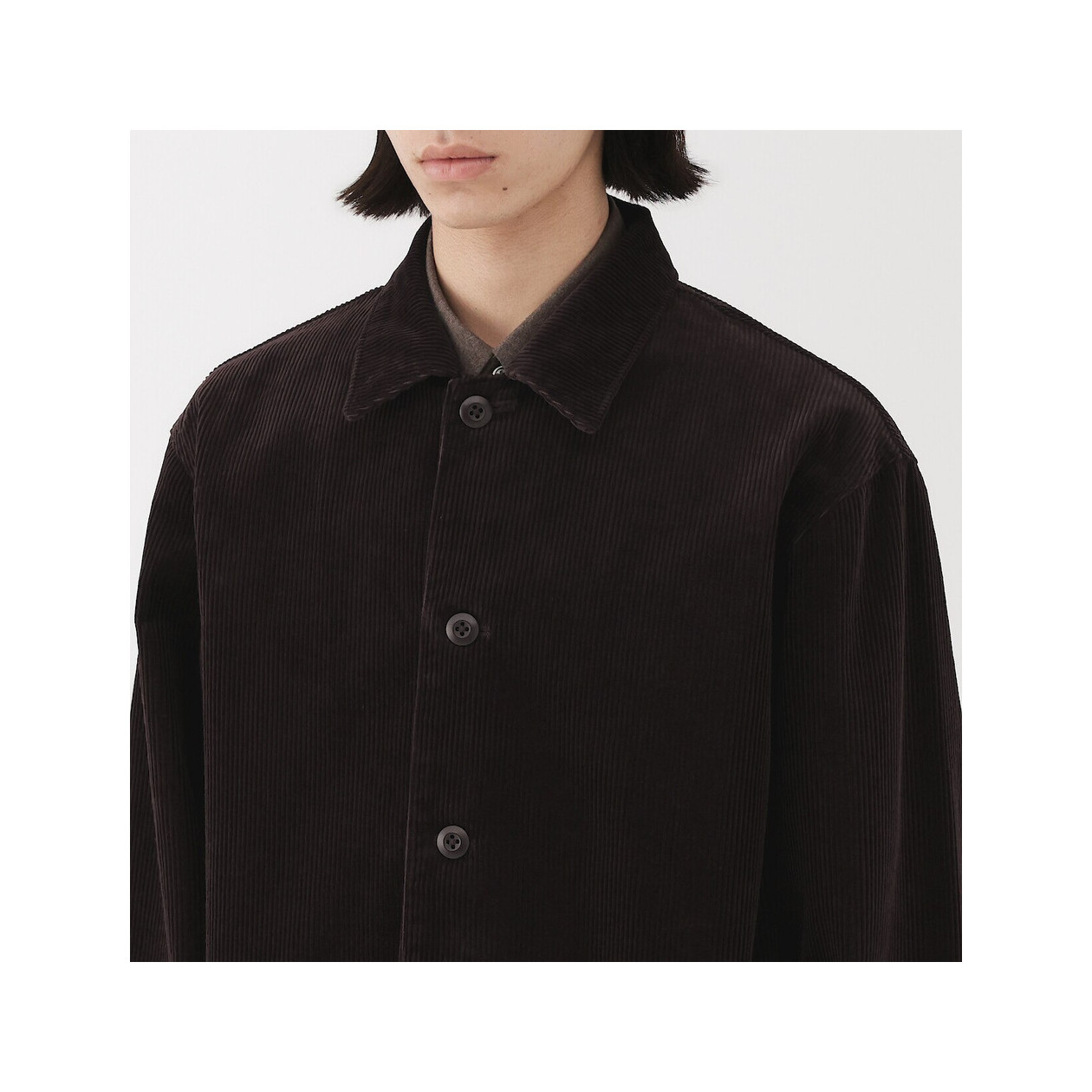 Kurtka koszulowa sztruksowa szarobrązowa