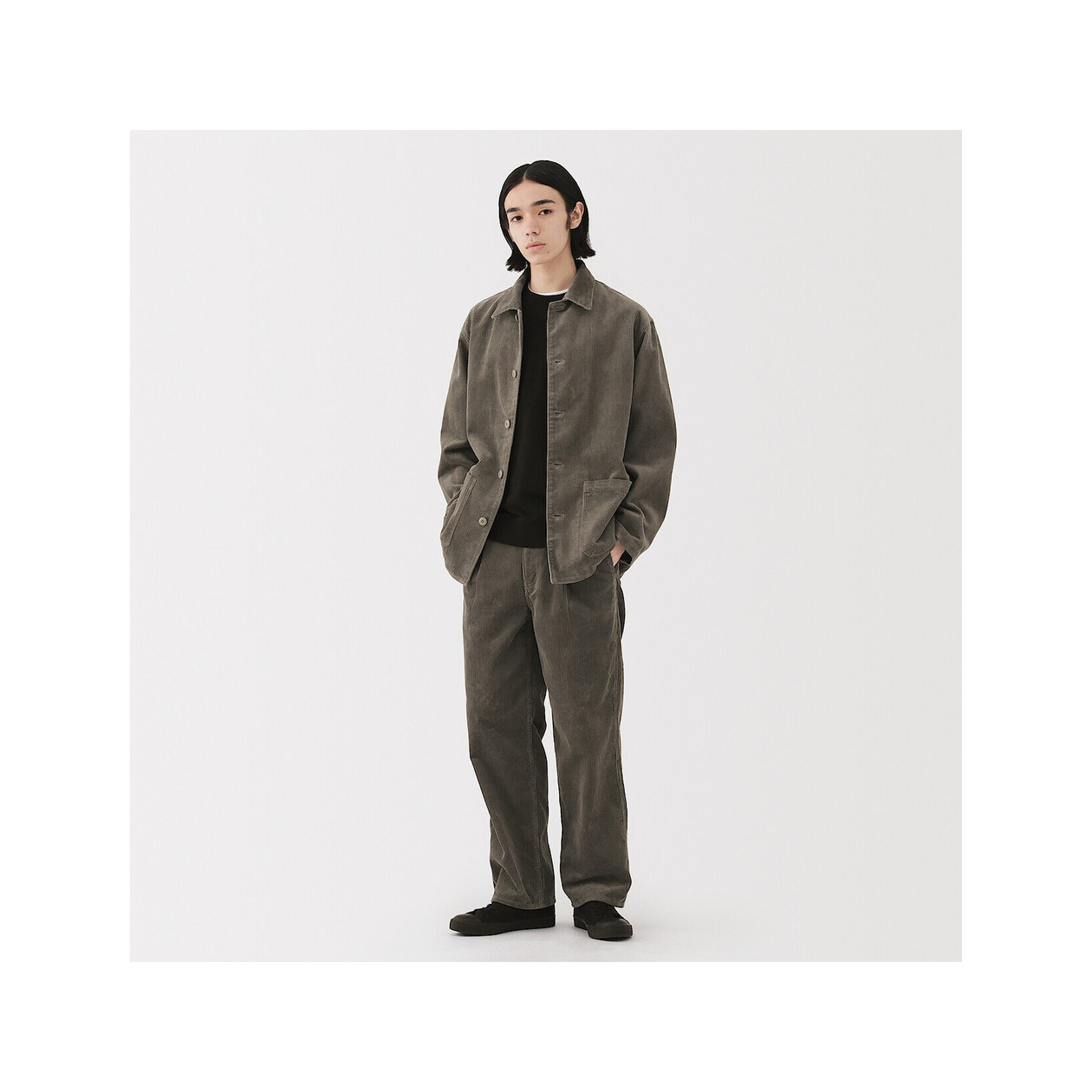 Kurtka koszulowa sztruksowa szarobrązowa