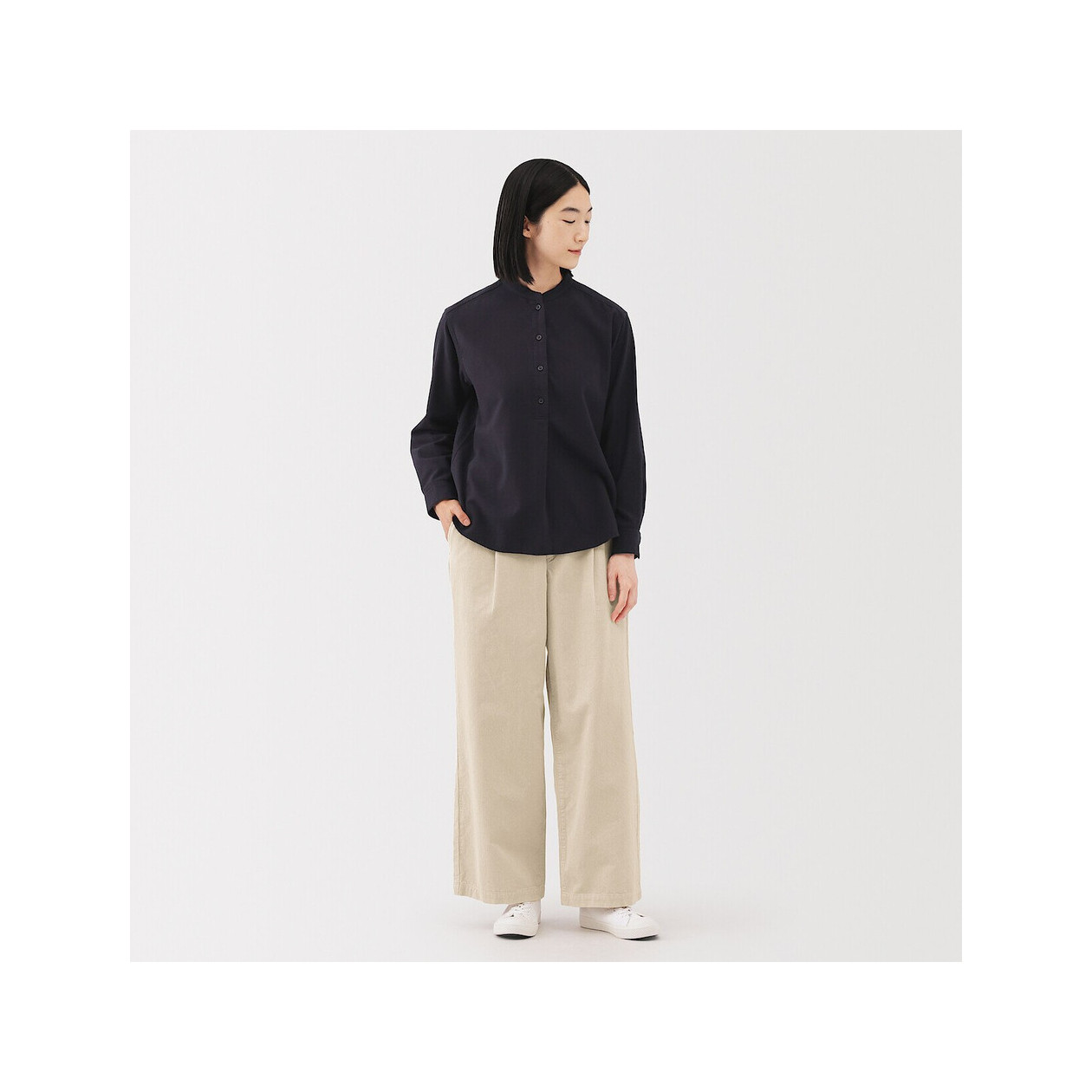 Spodnie sztruksowe z kapoku kremowe