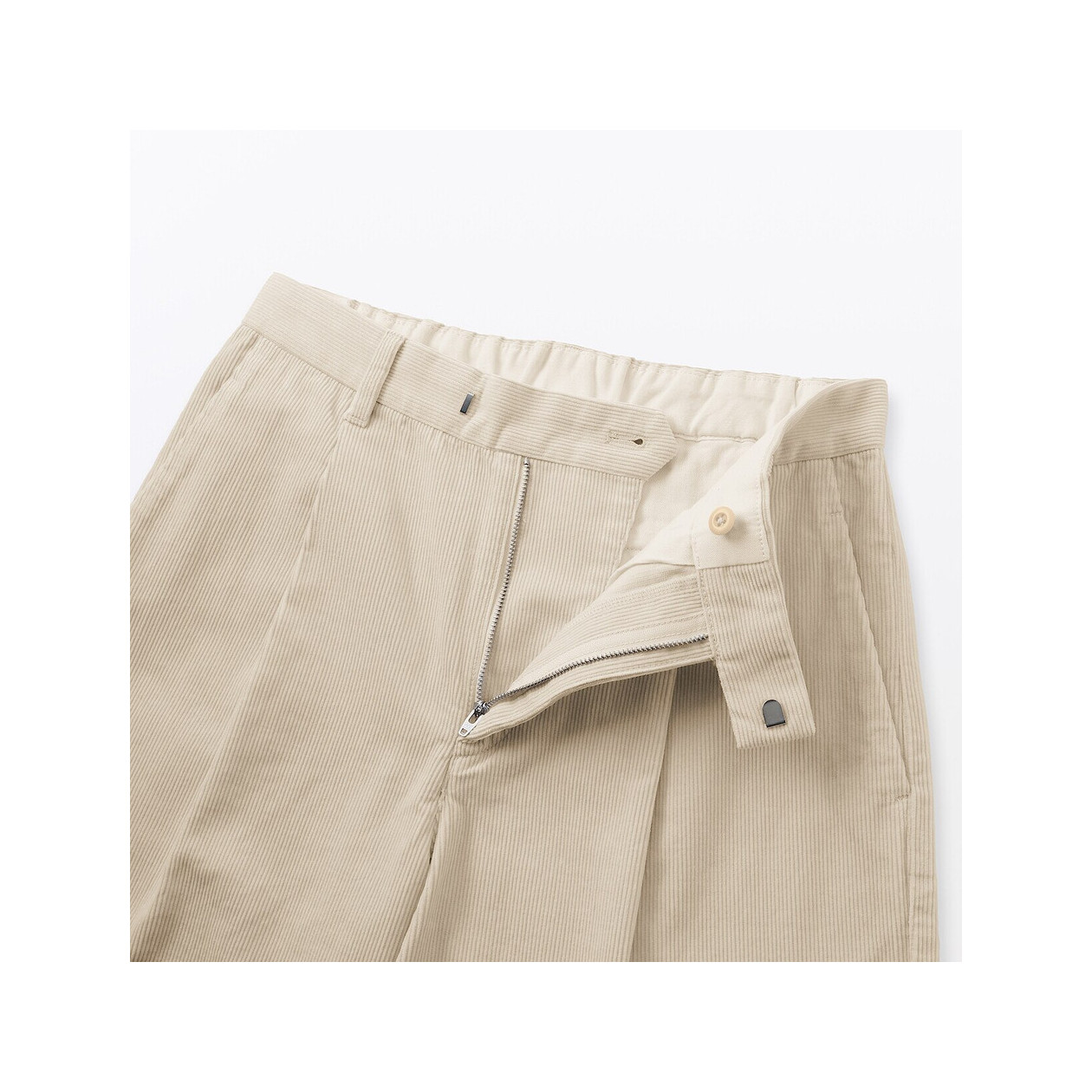 Spodnie sztruksowe z kapoku kremowe