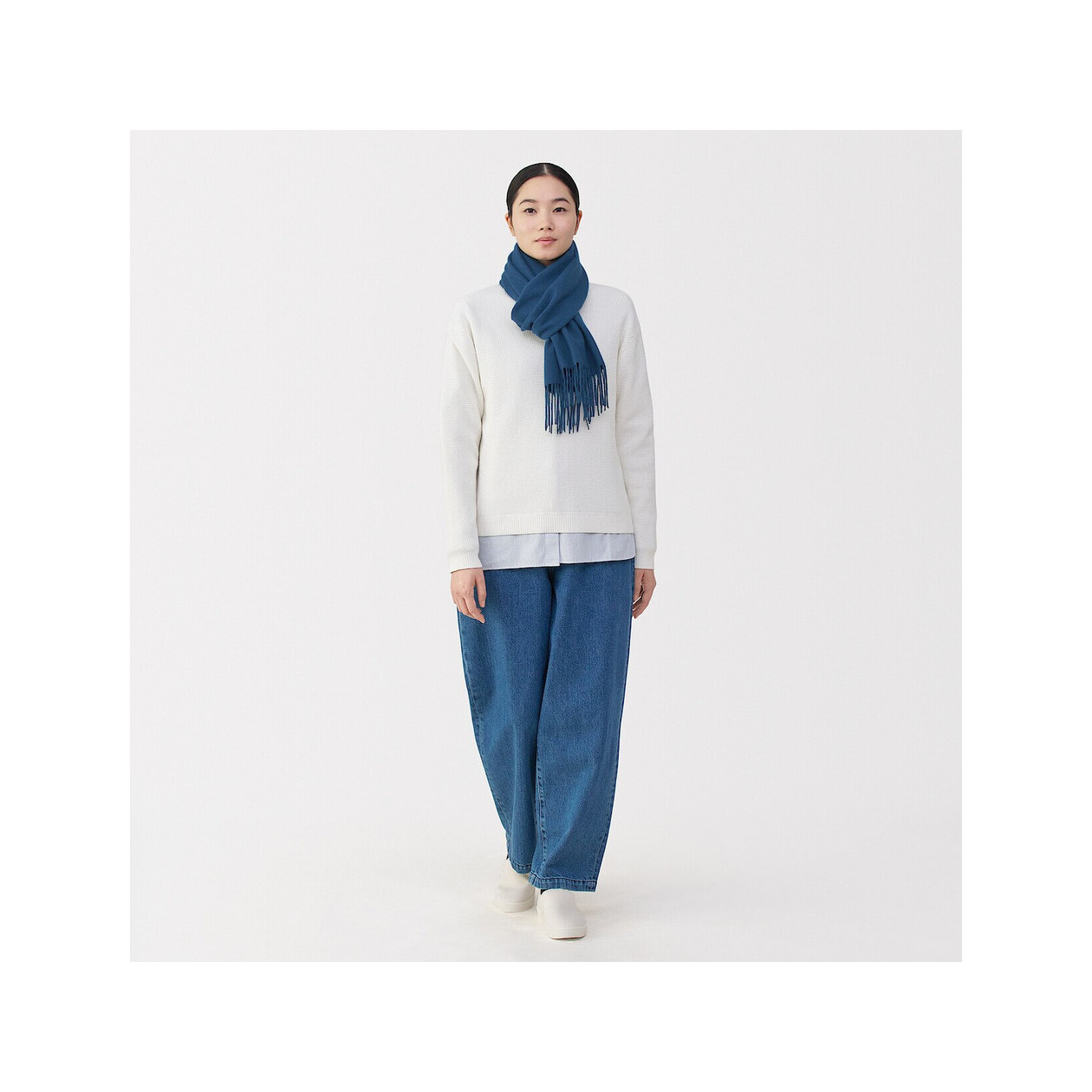 Szalik wełniany niebieski