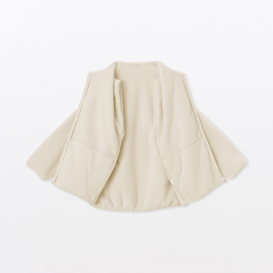 Bluza z polaru rozpinana kremowa