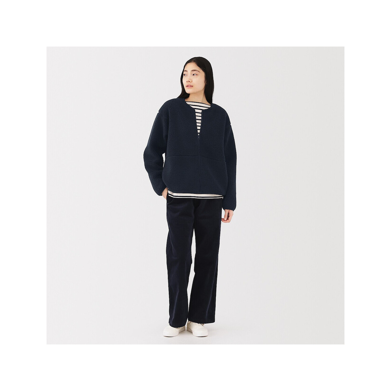 Bluza z polaru rozpinana granatowa