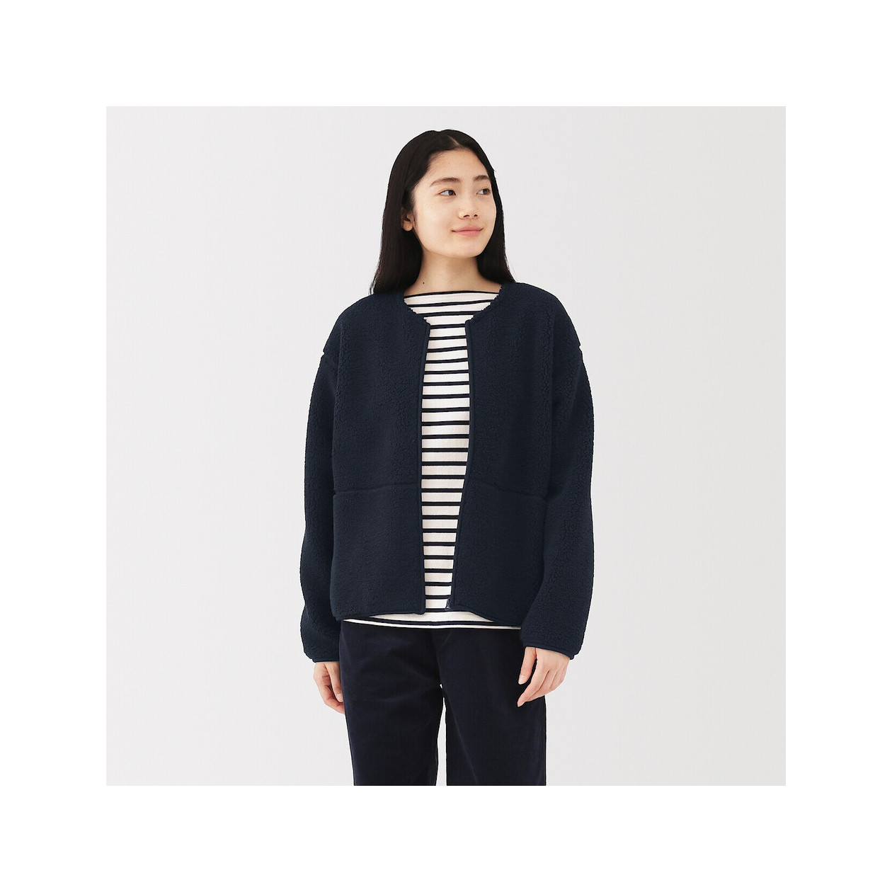 Bluza z polaru rozpinana granatowa
