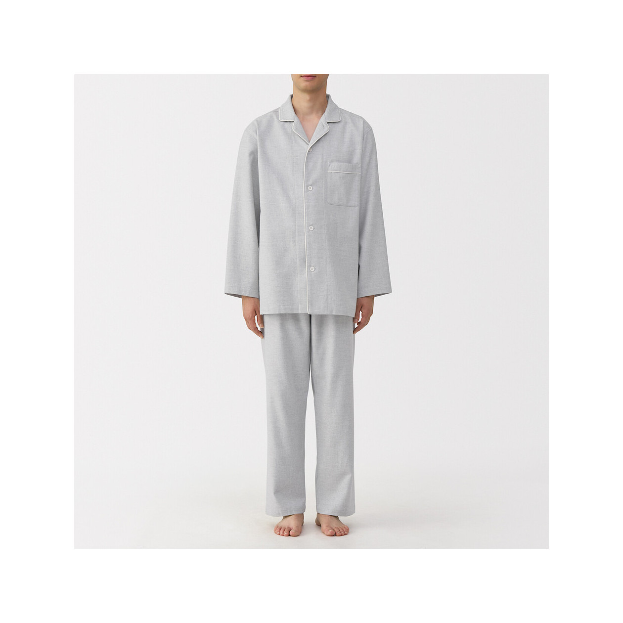 Piżama męska flanelowa szara
