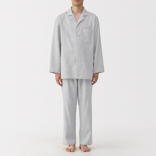 Piżama męska flanelowa szara
