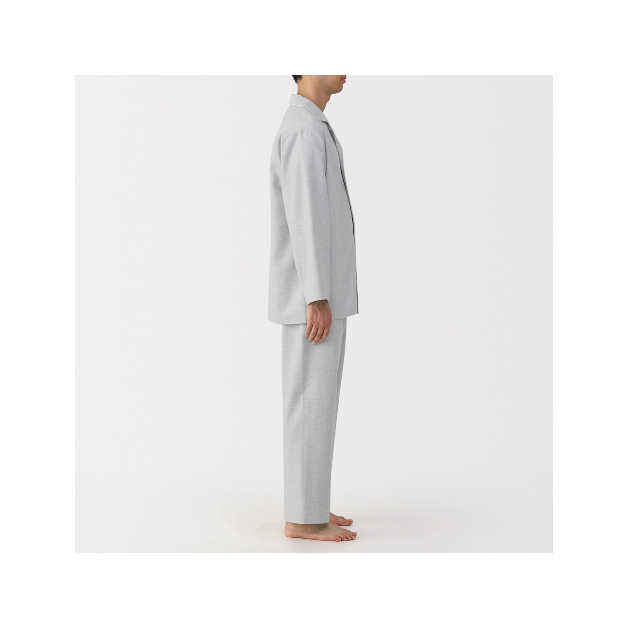 Piżama męska flanelowa szara
