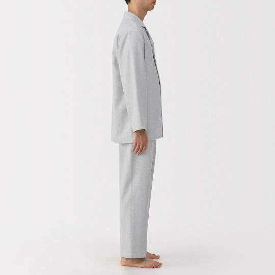 Piżama męska flanelowa szara