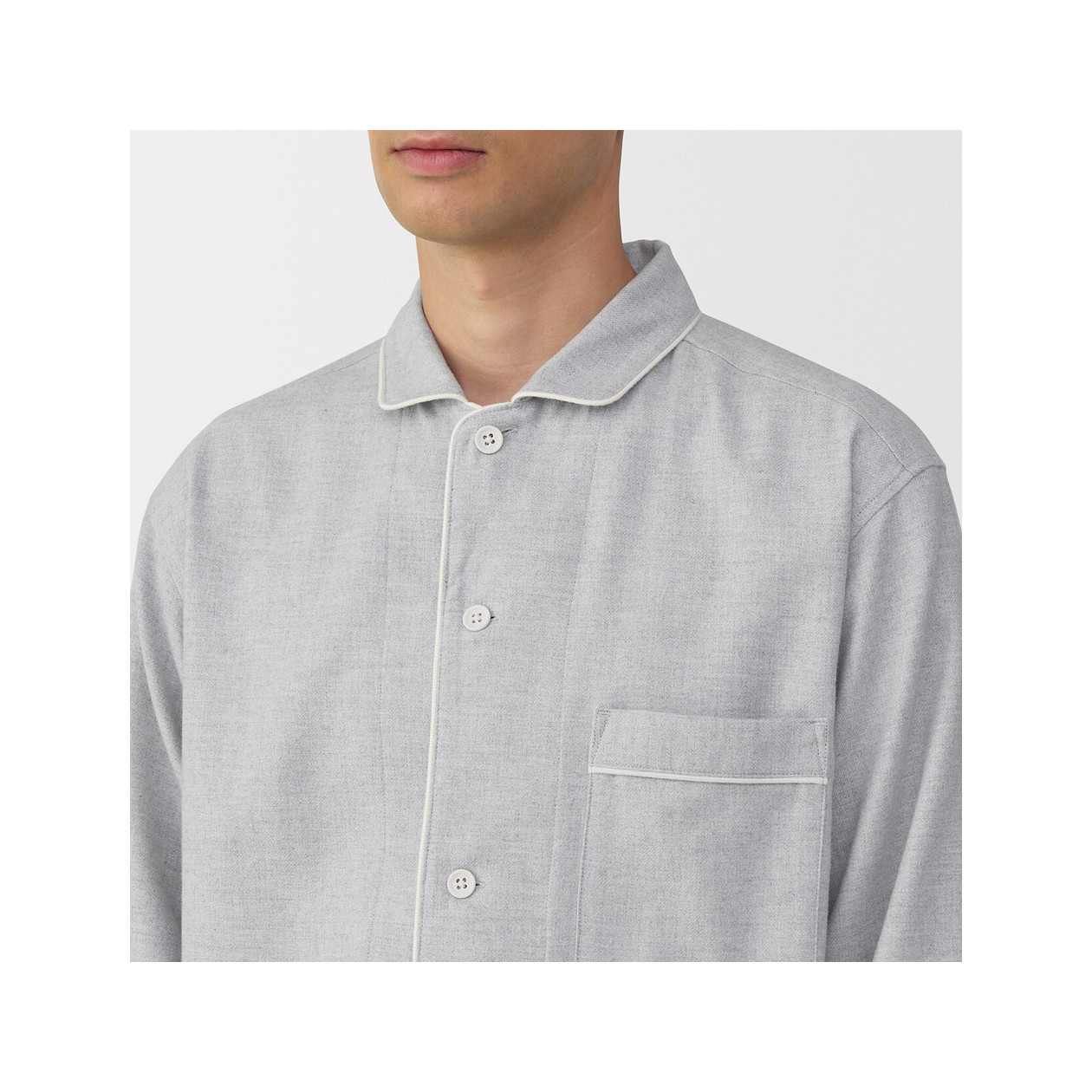 Piżama męska flanelowa szara