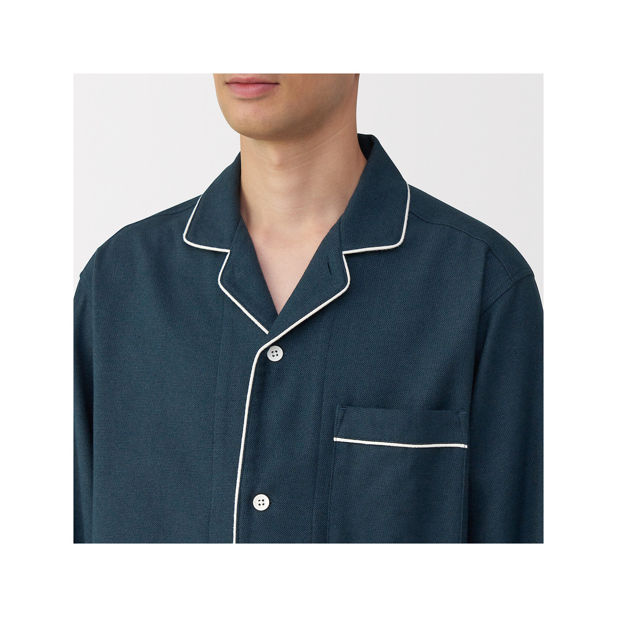 Piżama męska flanelowa granatowa