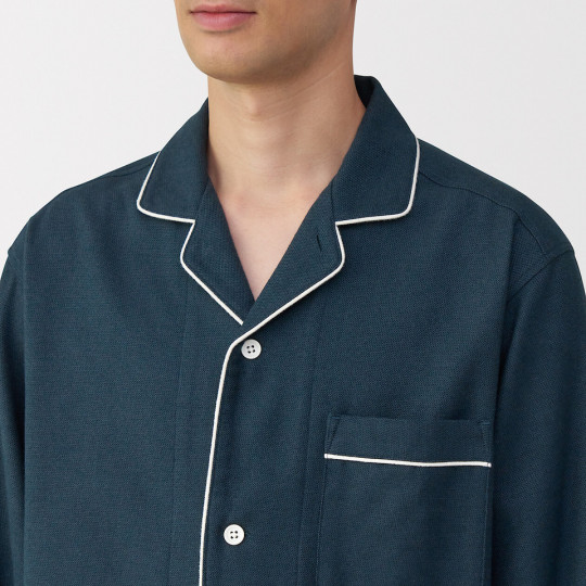 Piżama męska flanelowa granatowa