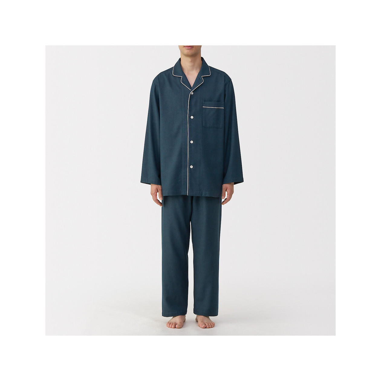 Piżama męska flanelowa granatowa