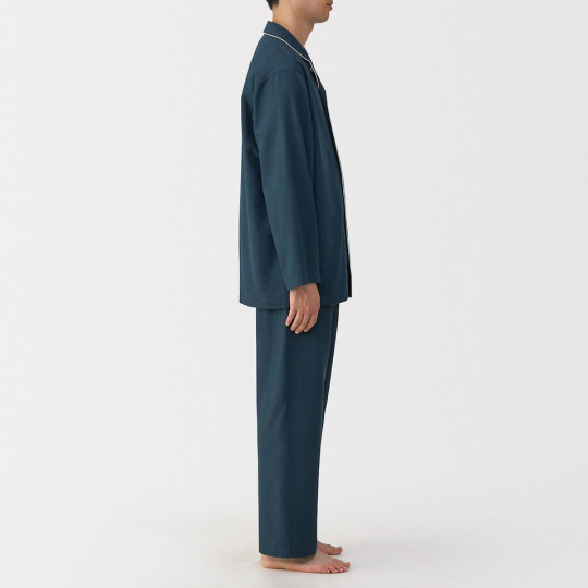 Piżama męska flanelowa granatowa