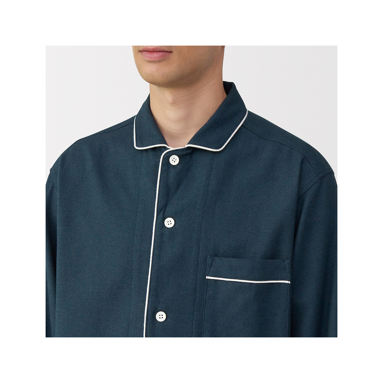 Piżama męska flanelowa granatowa