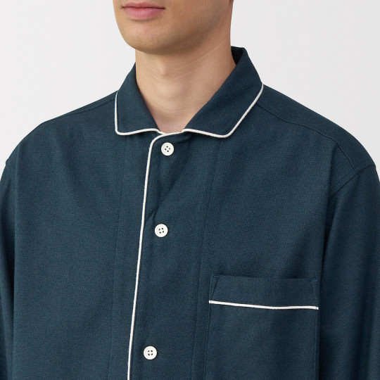 Piżama męska flanelowa granatowa