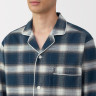 Piżama męska flanelowa w kratę granatowa
