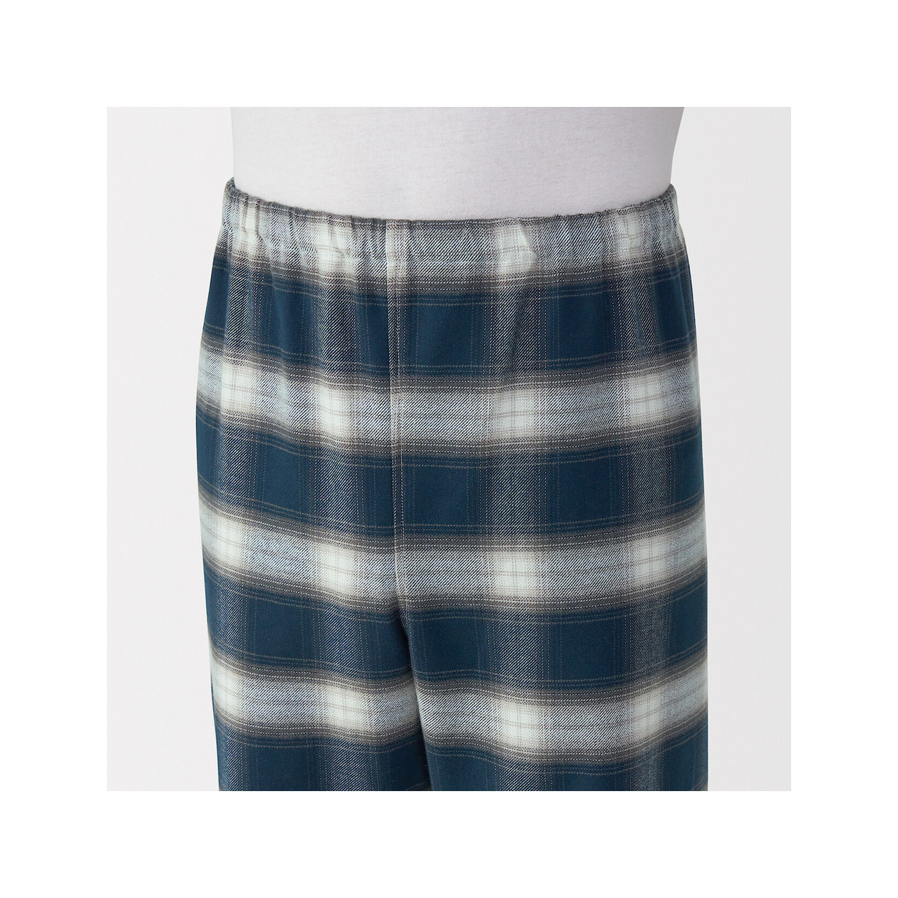 Piżama męska flanelowa w kratę granatowa